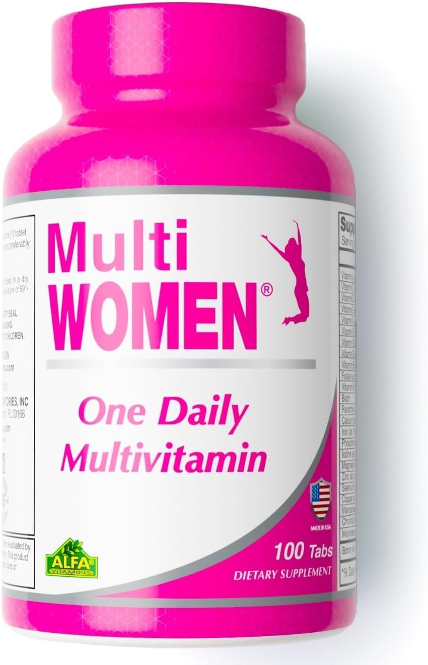 ALFA VITAMINS Multi Women Vitamins – Daily Multivitamin with Vitamins, Minerals, Amino Acids and Antioxidants – 100 Tablets - görsel 1