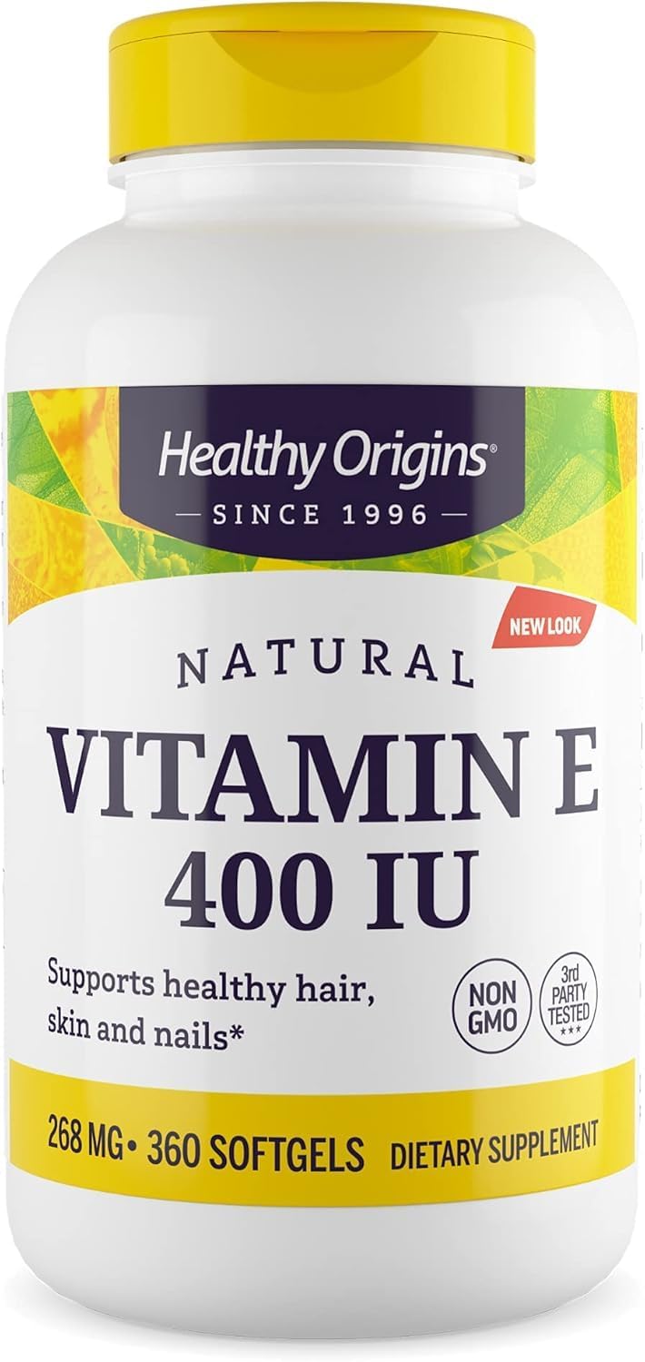 Healthy Origins Vitamin E 400 IU (268 mg) Natural Mixed Tocopherols Liquid Softgels - görsel 10