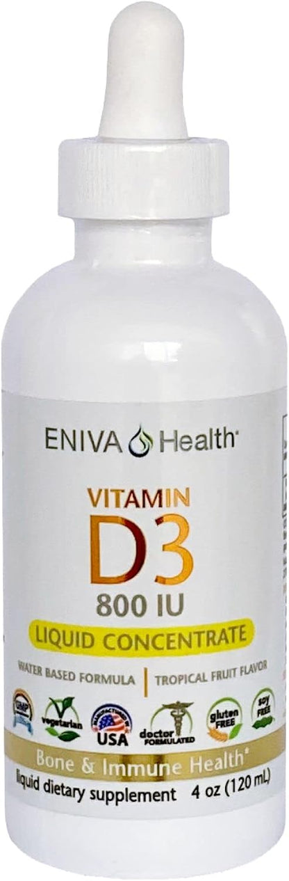 Eniva Health Liquid Vitamin D (D3) - Doctor Formulated for Rapid Absorption (120 ml)