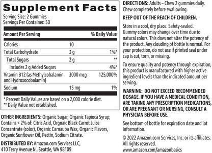 Amazon Basics Vitamin B12 3000 mcg Gummies