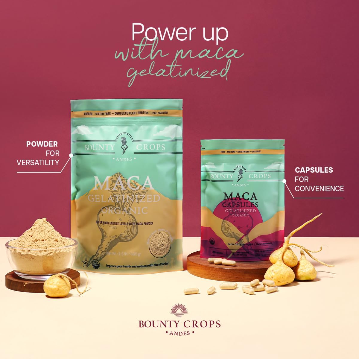 Organic Maca Powder Gelatinised 680 g Bag (1.5 lb), Energy & Vitality Booster, Non-GMO & Gluten-free, Peruvian Superfood, Certified Organic - görsel 7
