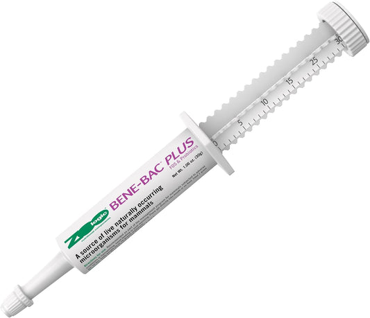 Pet-Ag Zoologic Bene-Bac Plus Mammal Gel - 30 g Syringe - FOS & Probiotics for Dogs, Cats, Exotic and Wildlife Mammals