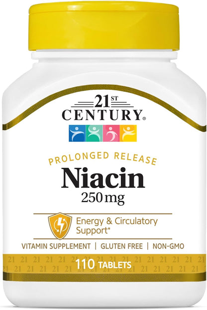 21st Century Niacin 250 mg Tablets, 110 Tablets (Pack of 2)