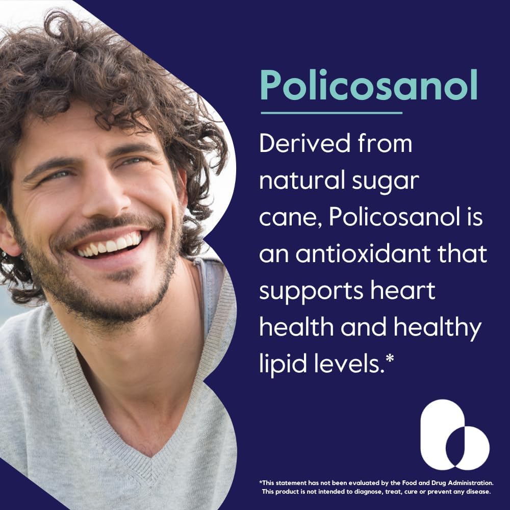 BESTVITE Policosanol 25mg (180 Vegetarian Capsules) - No Stearates, Vegan, Non-GMO, Gluten-free - görsel 4