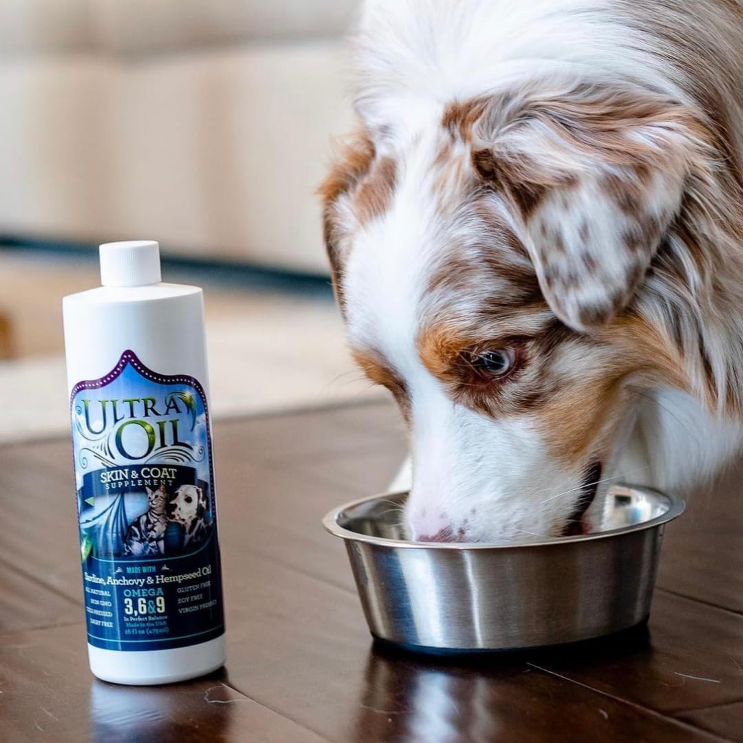 Ultra Oil Dog & Cat Supplement with Hemp, Flaxseed & Fish Oils - 946ml - For Dry Skin, Dull Coat, Hot Spots, Dandruff, Allergies - görsel 5