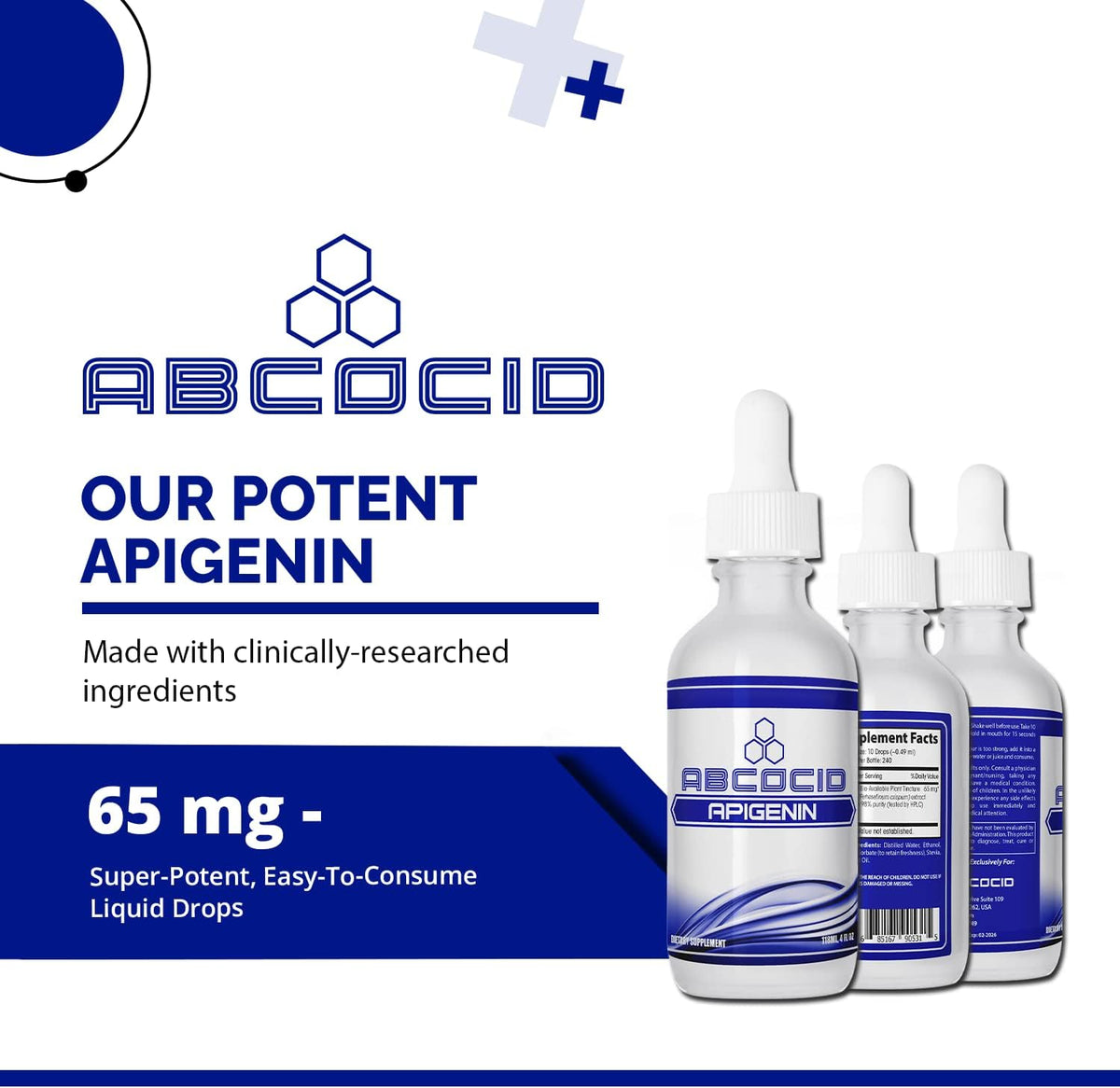 Apigenin 65 mg, 118 ml Liquid, 240 Servings, Made in USA, Rapid Absorption, High-Quality Ingredients, Non-GM, GMP Certified, Cruelty-Free - görsel 4
