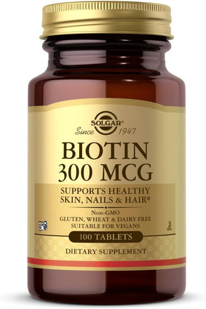 Solgar Biotin 300 mcg, 100 Tablets
