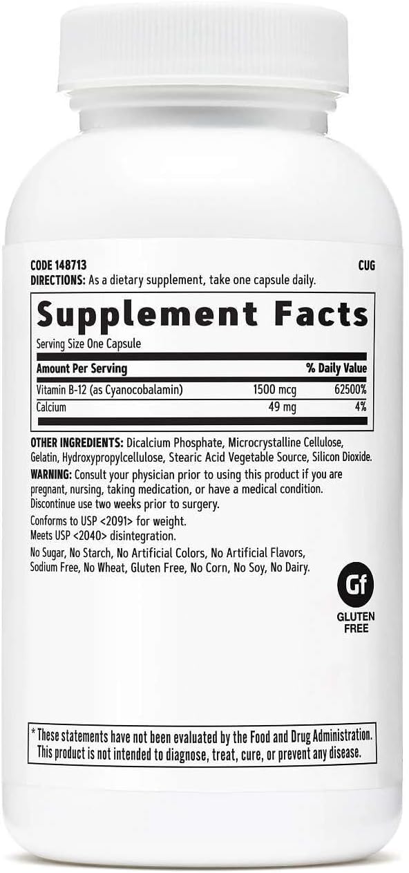 GNC Vitamin B12 1500mcg - Contributes to Normal Energy-Yielding Metabolism, 90 Capsules - görsel 2
