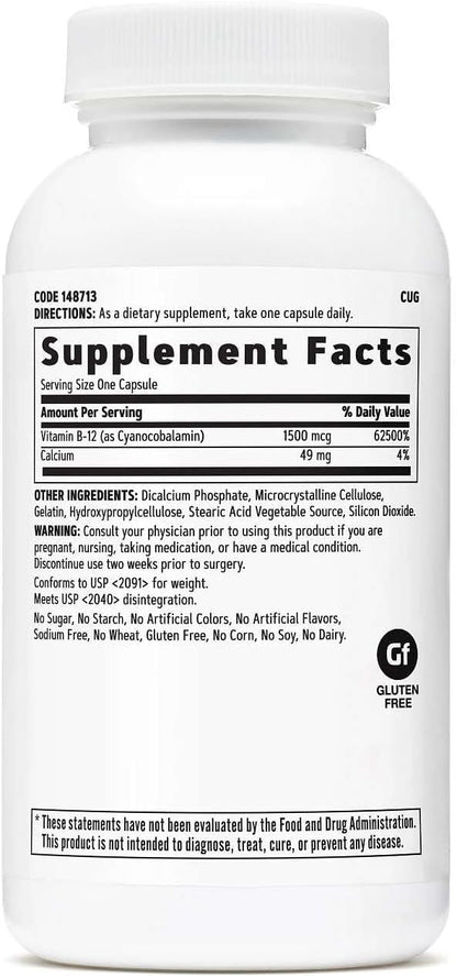 GNC Vitamin B12 1500mcg - Contributes to Normal Energy-Yielding Metabolism, 90 Capsules