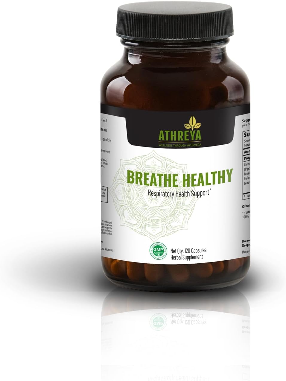 Athreya Herbs Breathe Healthy Capsules – Lung and Respiratory Support Supplement, Vegan, Non-GMO (120 Capsules, 30 Day Supply) - görsel 1
