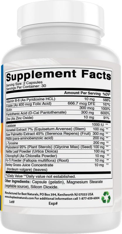 Best Naturals Anti Grey Hair Formula, 60 Capsules
