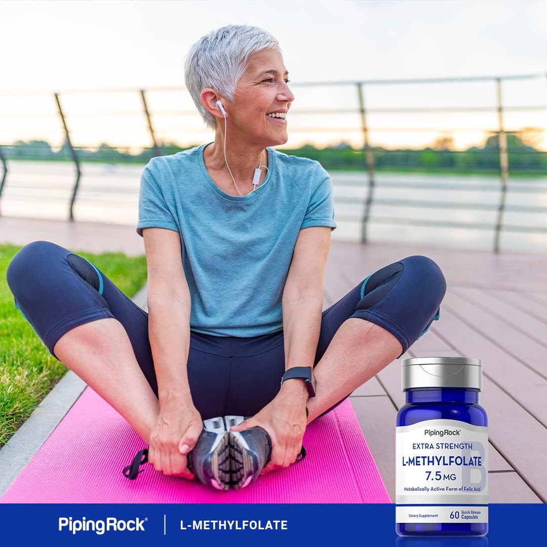 Piping Rock L-Methylfolate 7.5 mg | 60 Capsules | Extra Strength Supplement | Active Folate | Non-GMO, Gluten-free - görsel 6