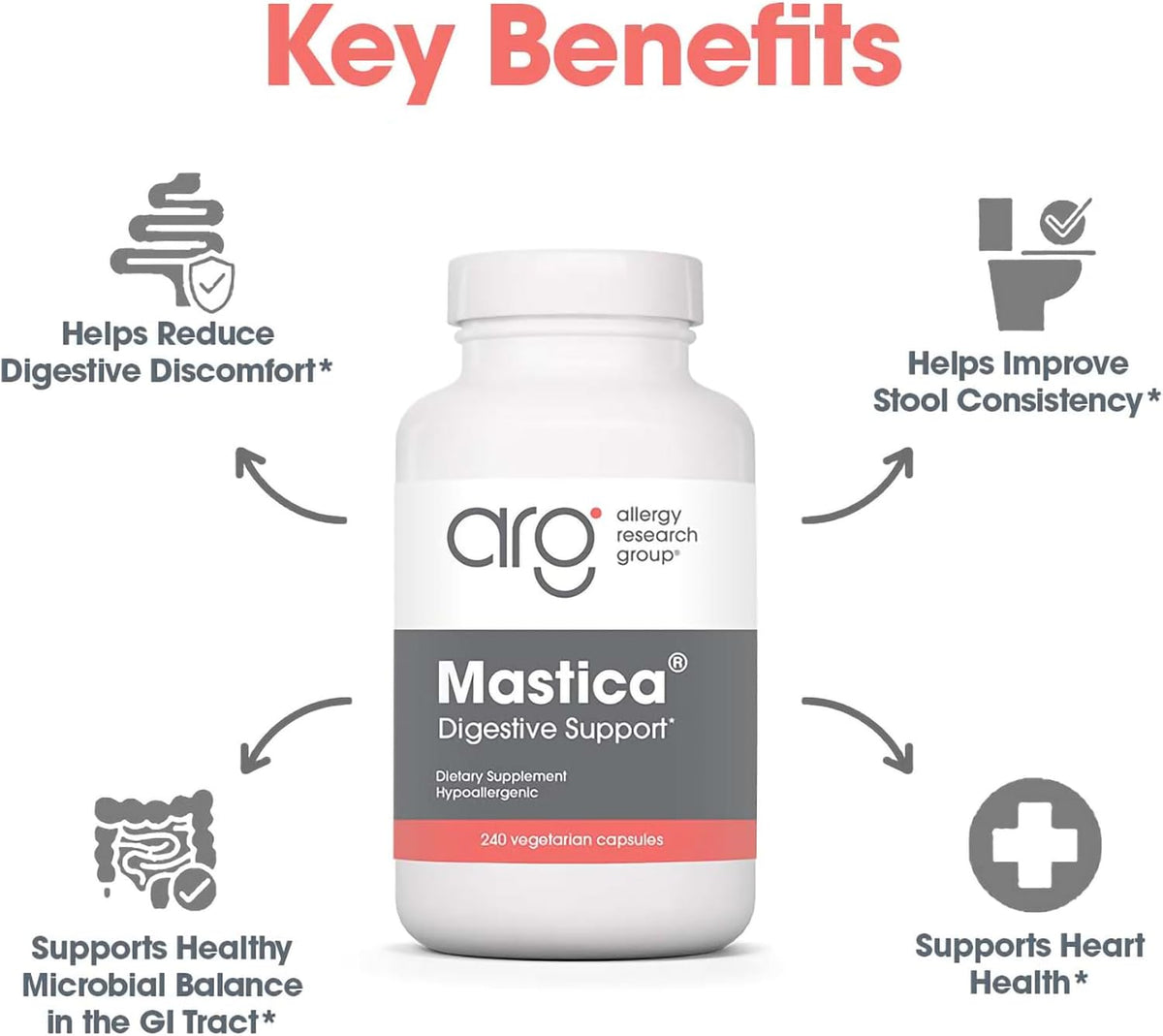Allergy Research Group Mastica – Digestive Support with Chios Mastic Gum, 240 Capsules - görsel 4