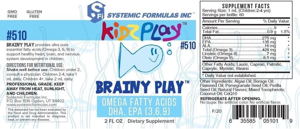 Systemic Formulae Brainy Play – Nervous System Development, 1 ml Kidz Play #510 - görsel 2