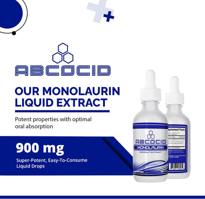 Monolaurin Liquid Extract 900 mg, 4.8 oz (158 Servings) - Made in the USA