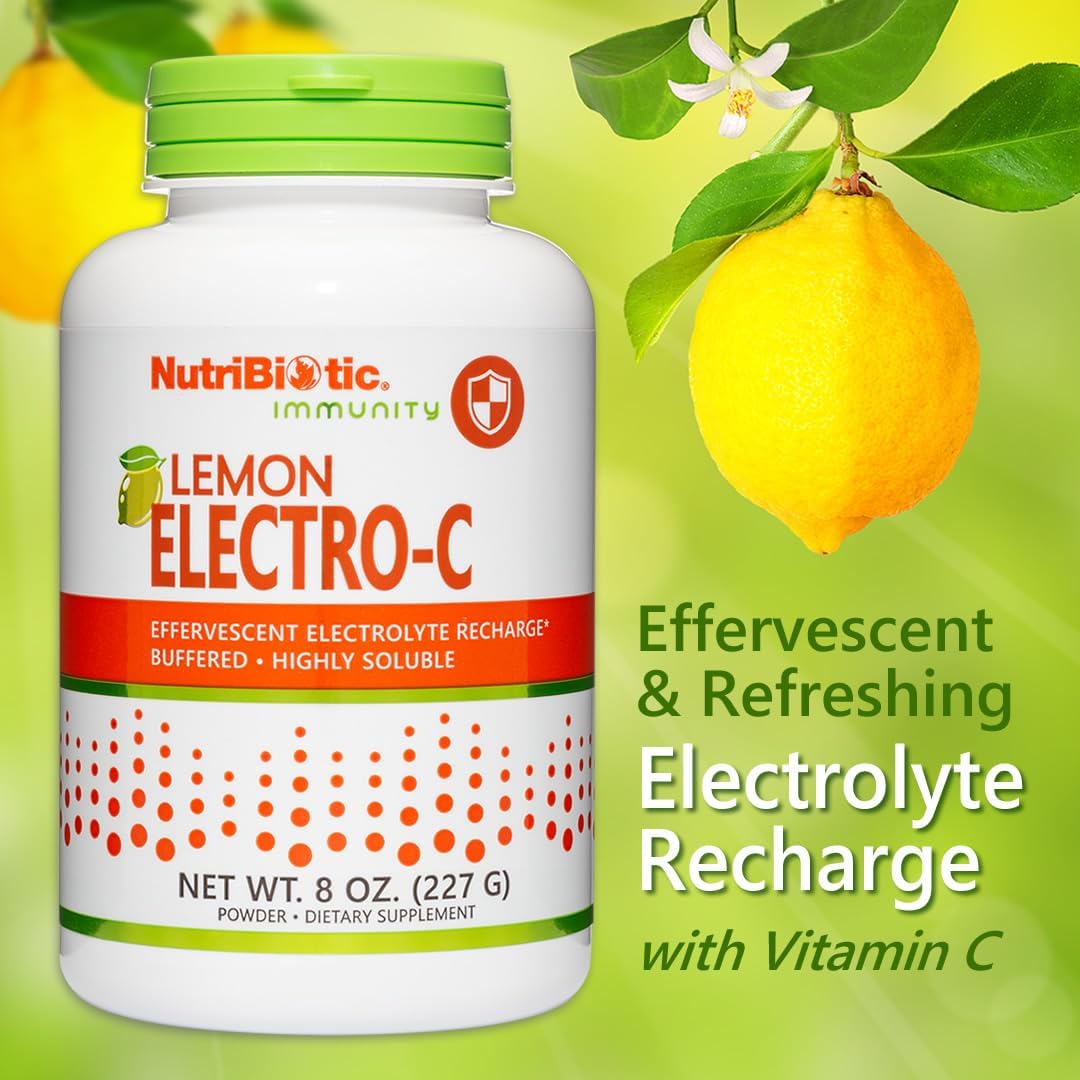 NutriBiotic Lemon Electro-C, Vitamin C and Electrolyte Powder - 227 g - görsel 5