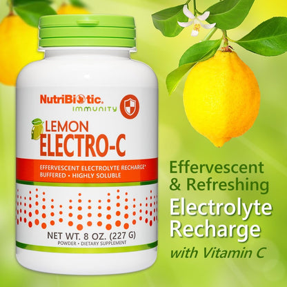 NutriBiotic Lemon Electro-C, Vitamin C and Electrolyte Powder - 227 g