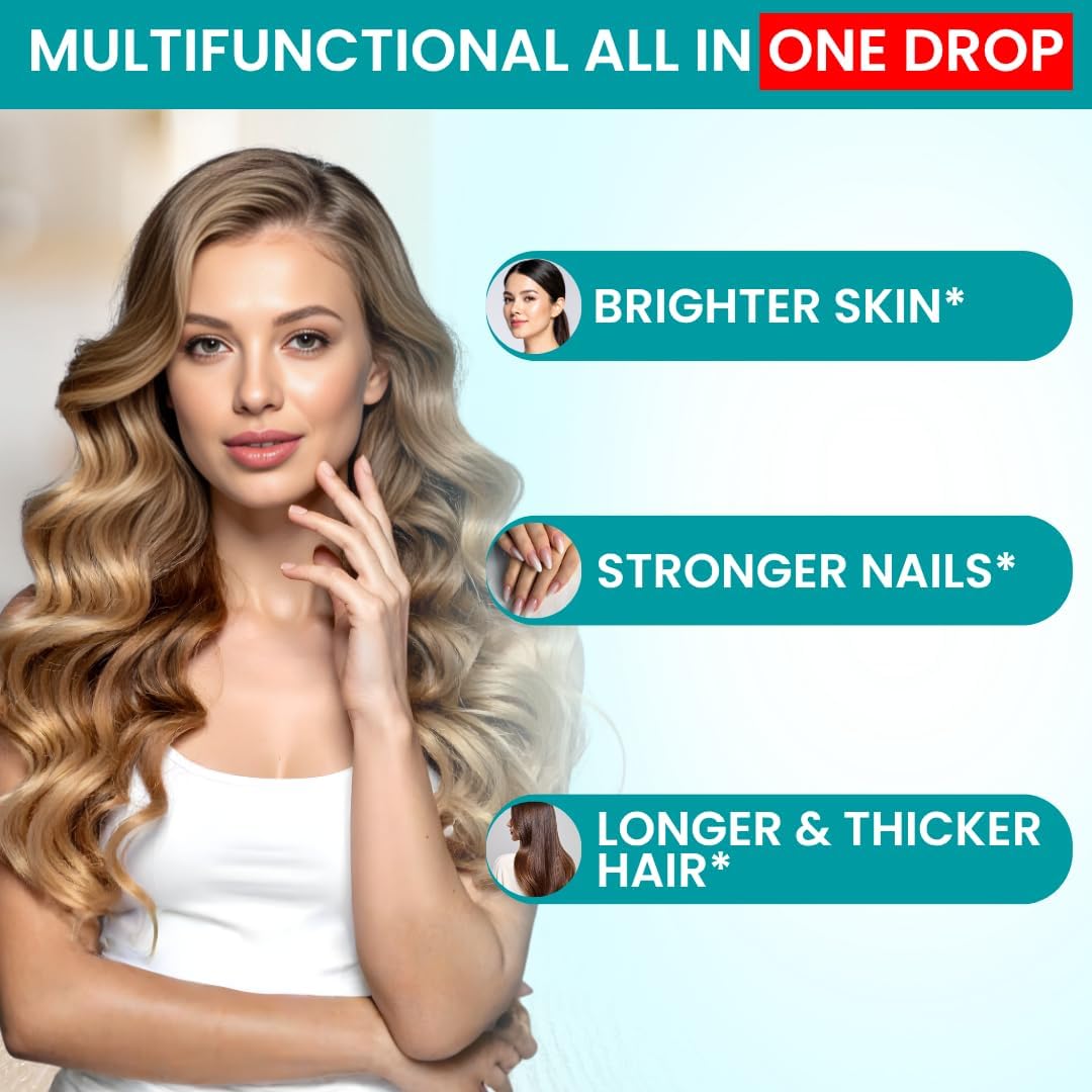 Vitboost Liquid Biotin Drops 10,000mcg - Extra Strength Vegan Formula with Organic Berry Flavour for Hair, Skin and Nails - 60 Servings - görsel 4