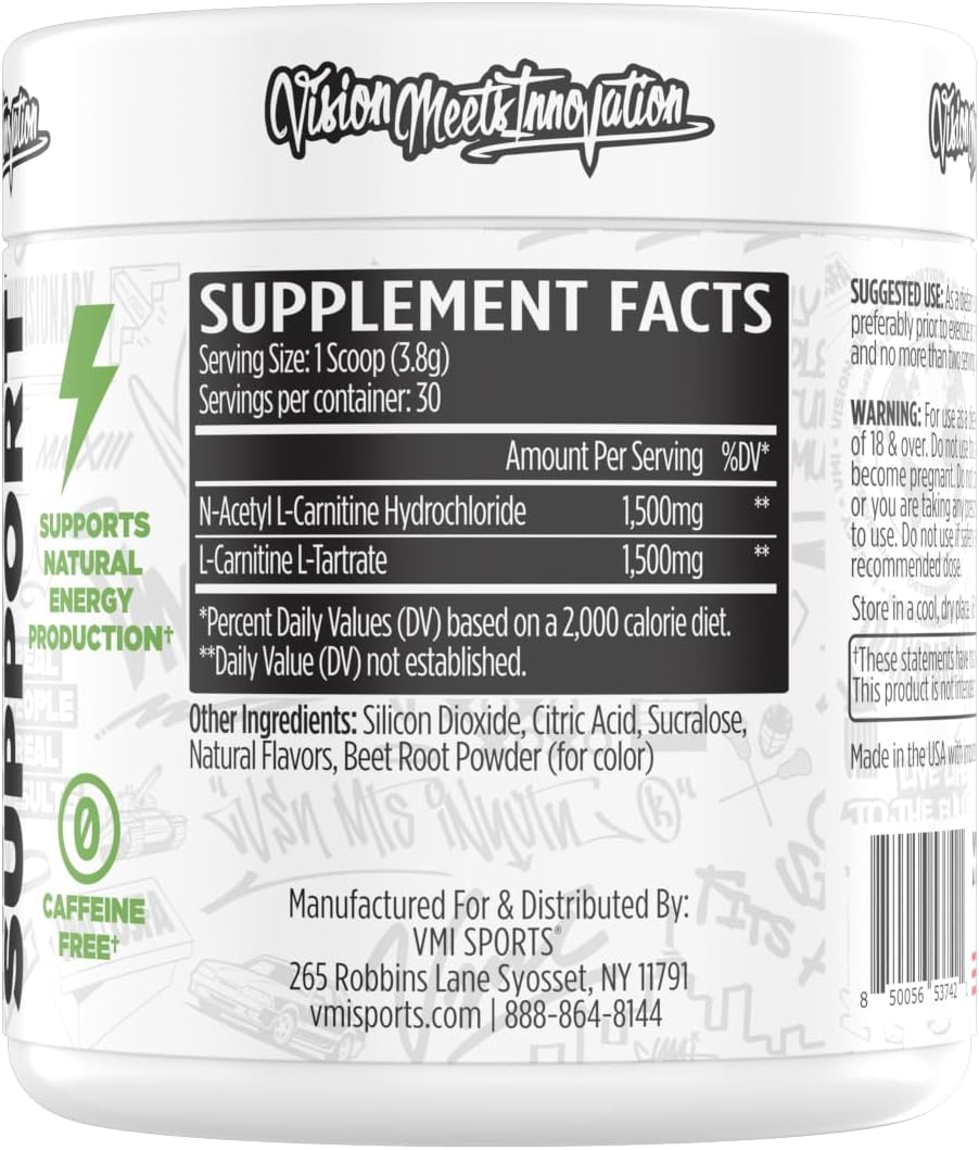 VMI Sports L-Carnitine 3000 Powder – 3000 mg, Cherry & Lime Flavour, 30 Servings - görsel 2