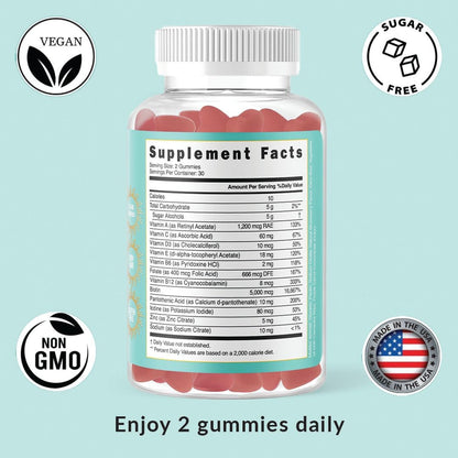 Simply Collagen Simply Glow Hair, Skin & Nails Gummies – Vegan, Sugar-Free, Gluten-free – Biotin 5000 mcg – 60 Count