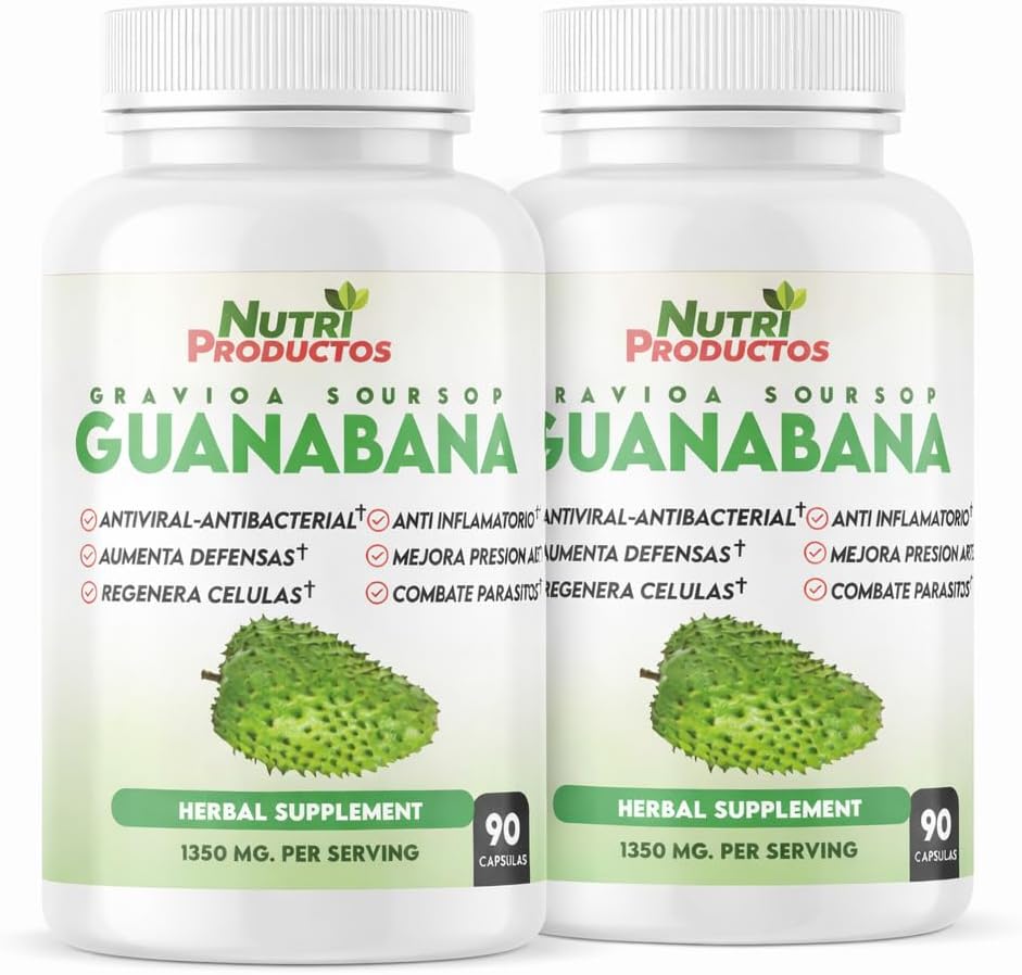 Nutrisalud Guanabana Extra Potente Capsules - 1350mg per Serving - 180 Capsules (2 x 90) - görsel 1