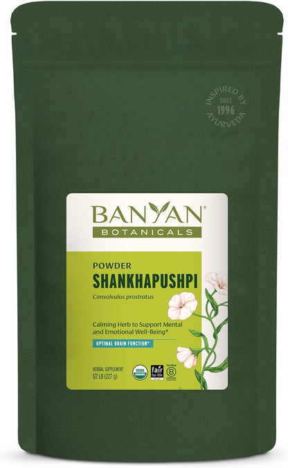 Banyan Botanicals Shankhapushpi Powder – Organic Shankhapushpi (Convolvulus Prostratus) – 227 g
