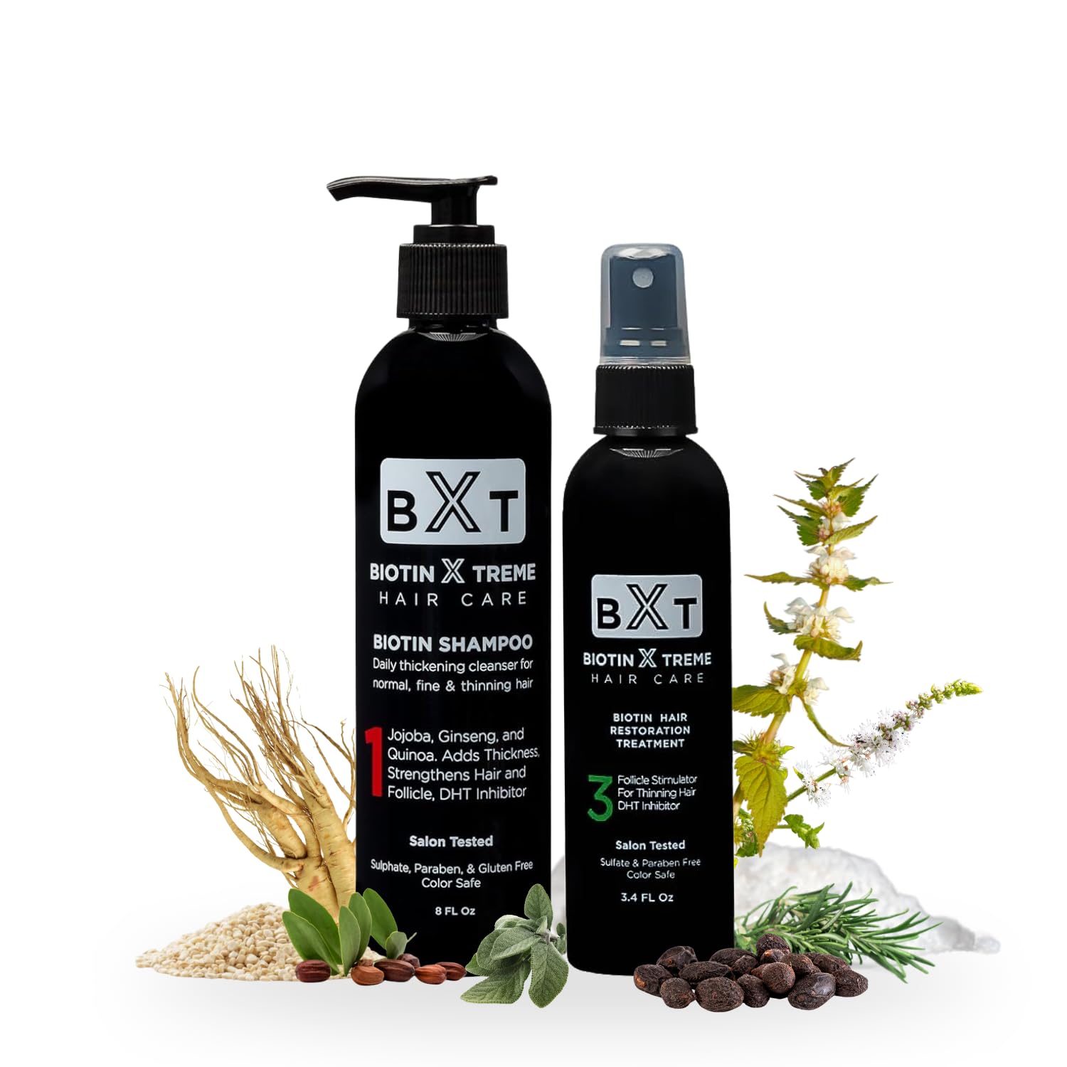 Biotin X Treme Hair Growth Bundle: Natural Shampoo & Hair Restoration Spray - görsel 1