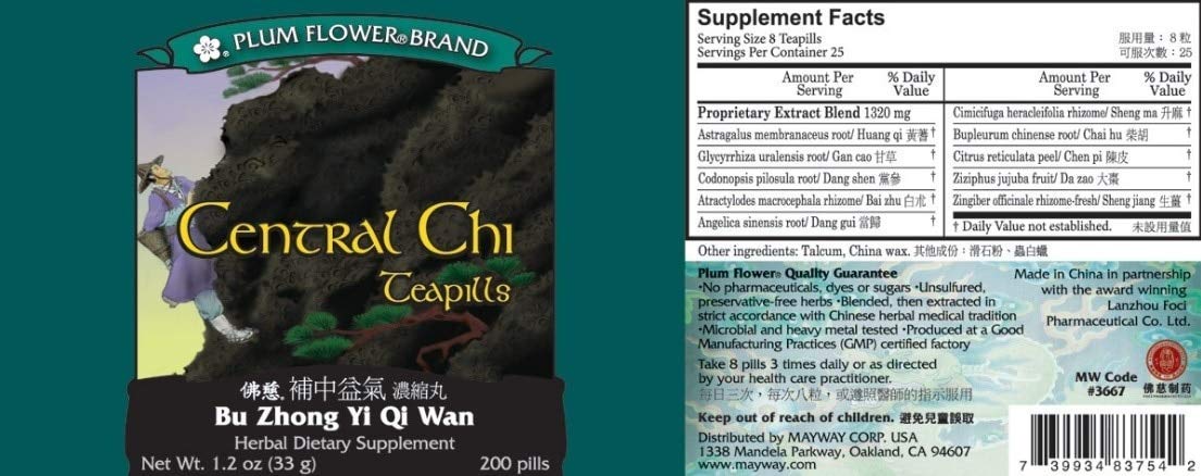 Plum Flower Bu Zhong Yi Qi Wan (Centre Chi) – 200 Pills - görsel 2