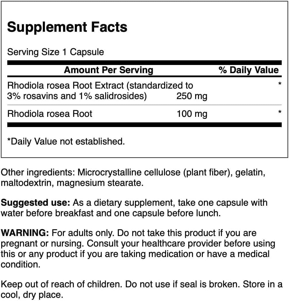 Swanson Rhodiola Rosea Extract 60 Capsules - görsel 2