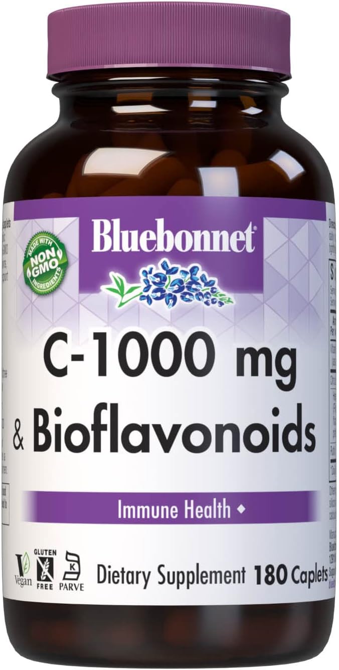 Bluebonnet Nutrition C-1000 mg Plus Bioflavonoids Caplets, 180 Caplets - görsel 1