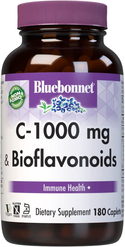 Bluebonnet Nutrition C-1000 mg Plus Bioflavonoids Caplets, 180 Caplets