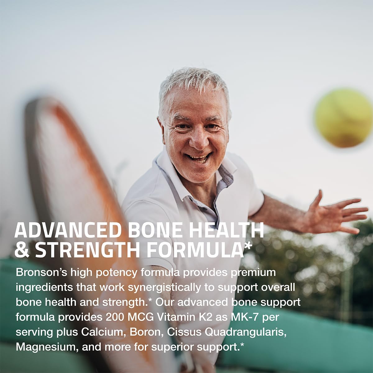 Bronson Bone Health & Strength Complex – High Potency with Vitamin K2 MK-7, Calcium, Magnesium, D3 – 120 Tablets - görsel 3