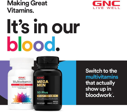 GNC Men's Ripped Clinically Studied Multivitamin Blend, Lean Muscle Support, Non-Stimulant Formula, 30 Servings