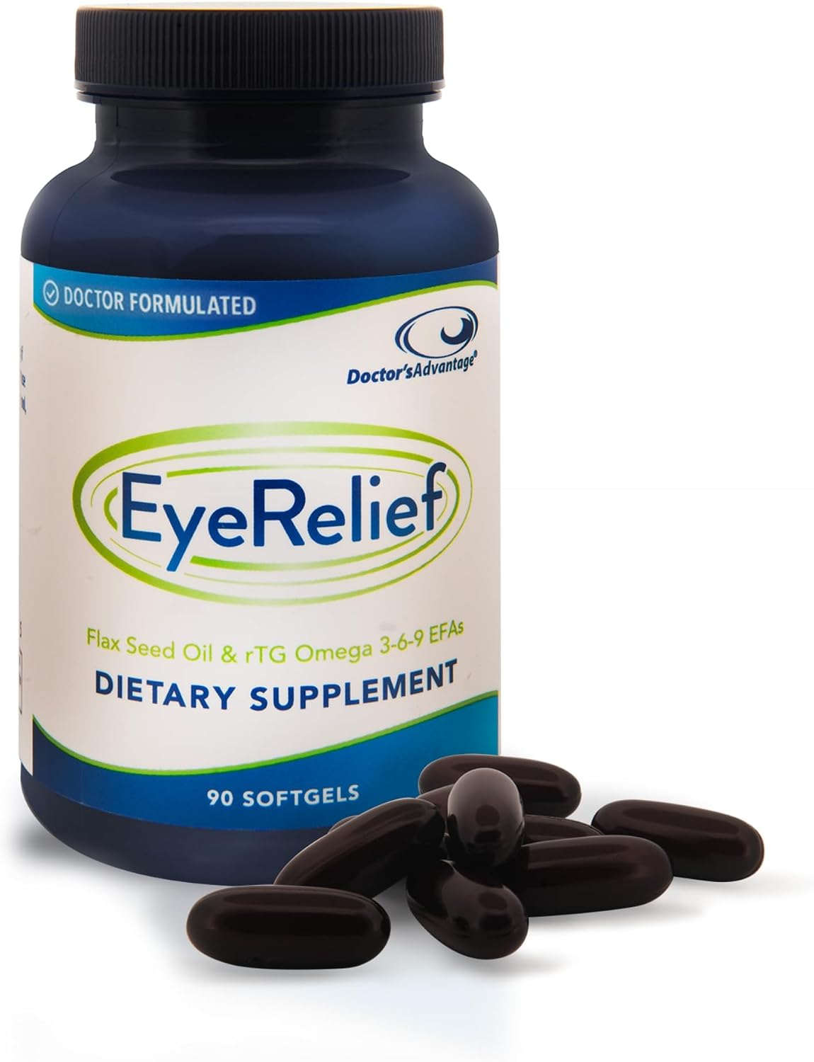 Doctor’s Advantage Eye Relief Supplement - 90 Softgels, 1-Month Supply - Natural Triglyceride Omega-3 Fish Oil for Retinal and Ocular Support - görsel 1