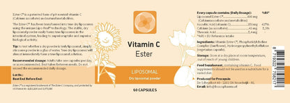 Procapsin Liposomal Ester C - Superior Absorption Vitamin C Supplement (60 Capsules)
