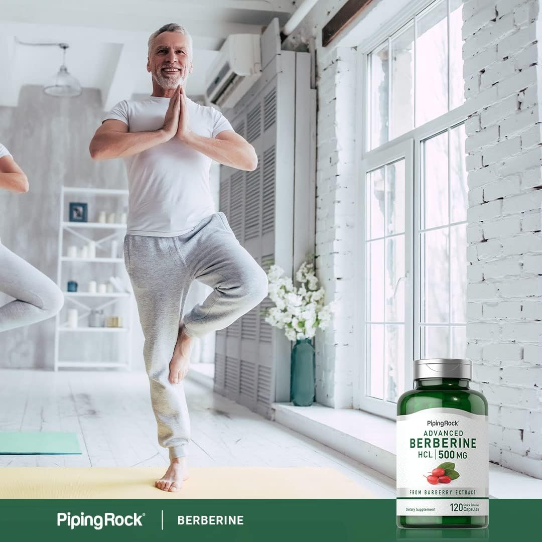 Piping Rock Berberine HCL 500mg Capsules, 120 Capsules - görsel 6