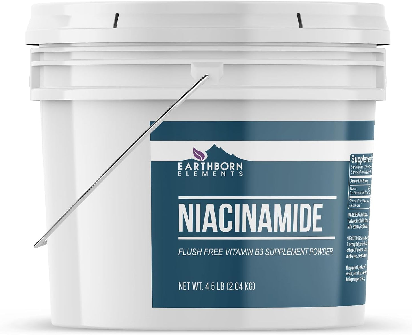 Earthborn Elements Niacinamide 1 Gallon, Flush Free Vitamin B3, Supplement Powder - görsel 1