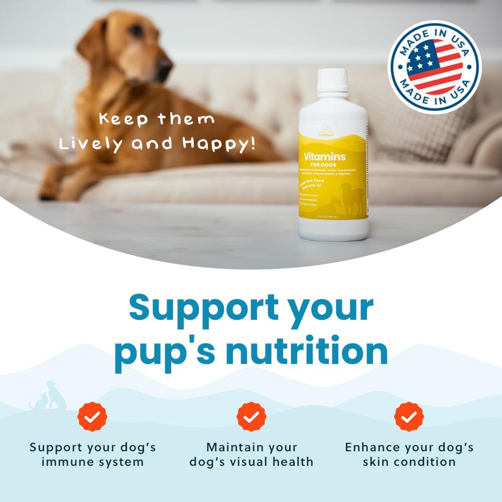 Liquid Multivitamin for Dogs with Probiotics, 8 in 1 Vitamins for Immune Support, Energy & Digestion, High Absorption, Made in USA, 946 ml - görsel 5