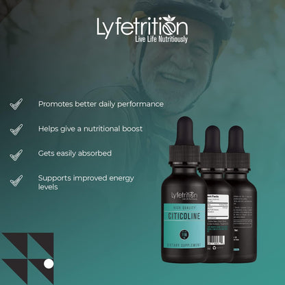 Lyfetrition Citicoline Liquid Drops - 536 mg, 120 ml (220 Servings) – Image 5