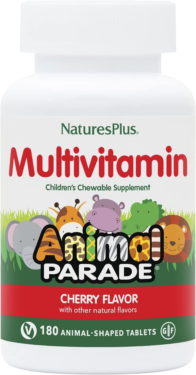 NaturesPlus Animal Parade Children's Chewable Multivitamin, Grape Flavour, 180 Animal-Shaped Tablets - görsel 7