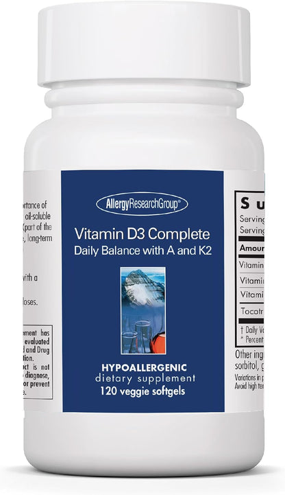 Allergy Research Group Vit D3 Complete - 120 Veggie Soft gel capsules