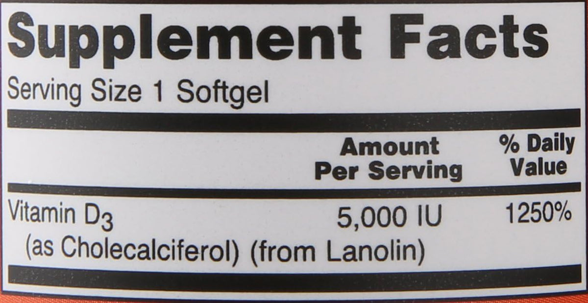 NOW Vitamin D-3 5,000 IU, 120 Softgels - görsel 5