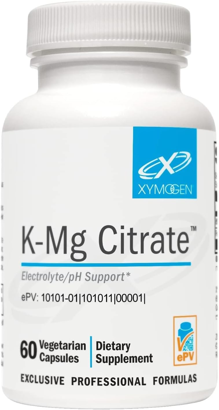 XYMOGEN K-Mg Citrate - Potassium & Magnesium Citrate - Electrolyte, Muscle & Nerve Function Support - Vegan, Gluten-Free, & Non-GM - 60 Capsules - görsel 1