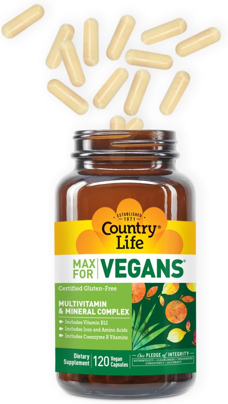 Country Life Max for Vegans - Daily Multivitamin with Coenzyme B Vitamins - 120 Vegan Capsules - görsel 3