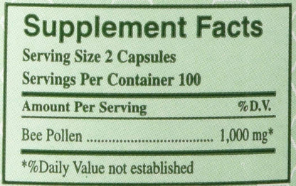 YS Organic Bee Pollen - 200 Capsules (Pack of 2)
