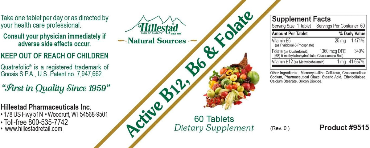 Hillestad Pharmaceuticals Active B12, B6 & Folate - görsel 3