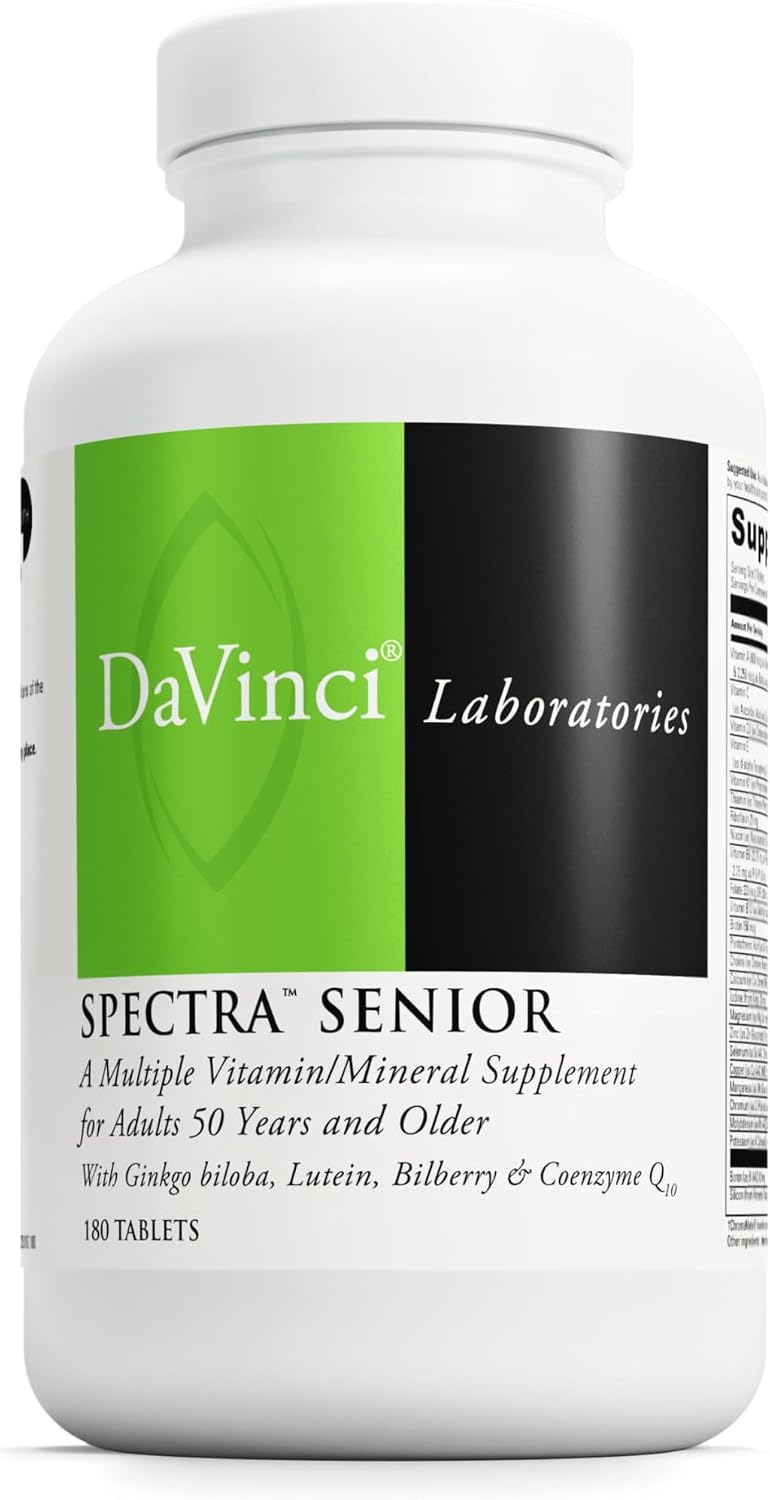 DAVINCI Labs Spectra Senior - Multivitamin with CoQ10, Lutein, and Ginkgo Biloba, 180 Capsules - görsel 1