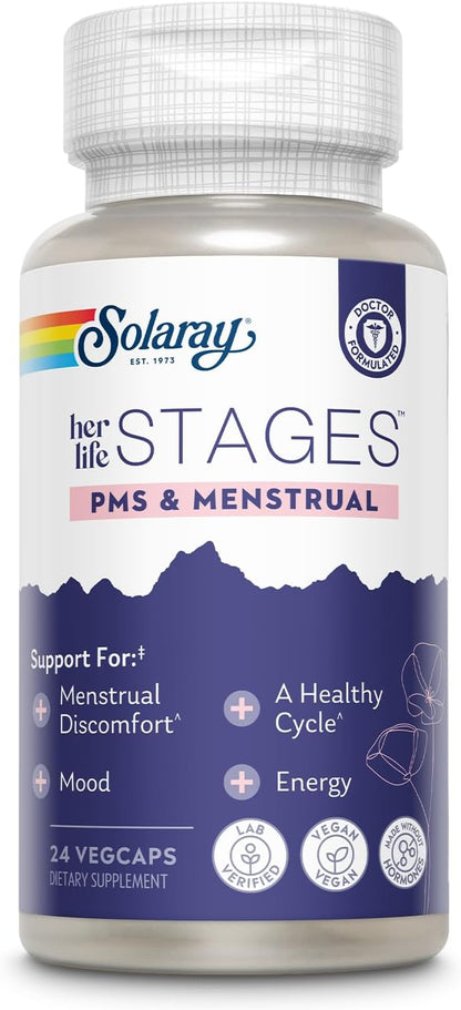 Solaray PMS & Menstrual Support – 24 VegCaps