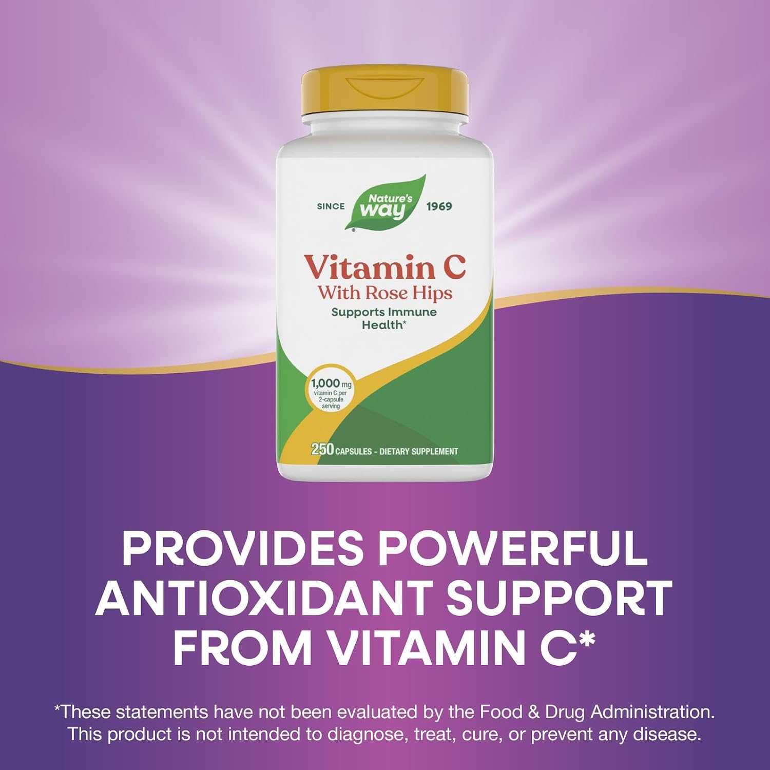 Nature's Way Vitamin C with Rose Hips, 1000 mg, 250 Capsules - görsel 4
