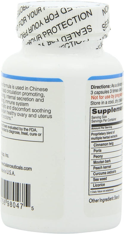 Balanceuticals Ovary & Uterus Clean, 500 mg Food Supplement Capsules, 60-Count Bottle (Pack of 2)
